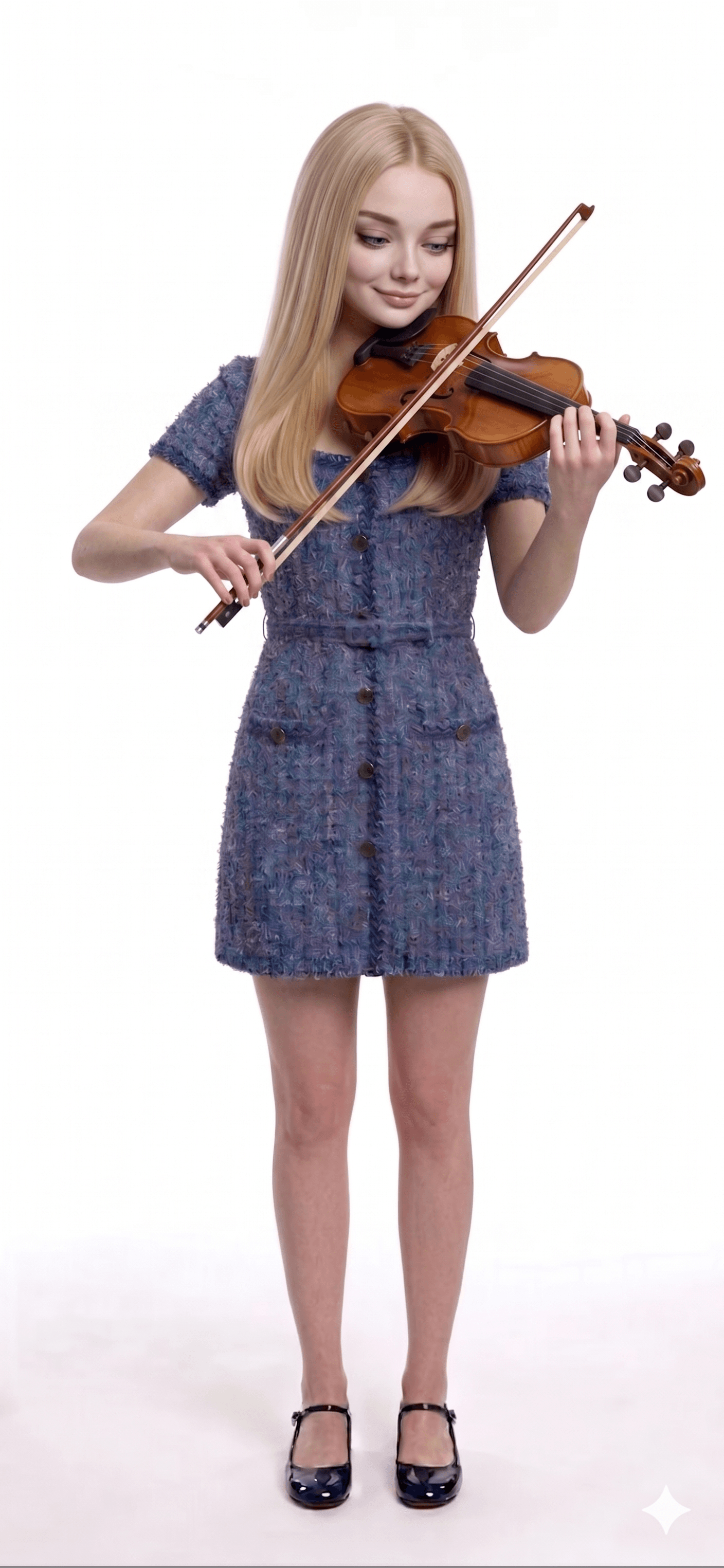 Young violinist playing